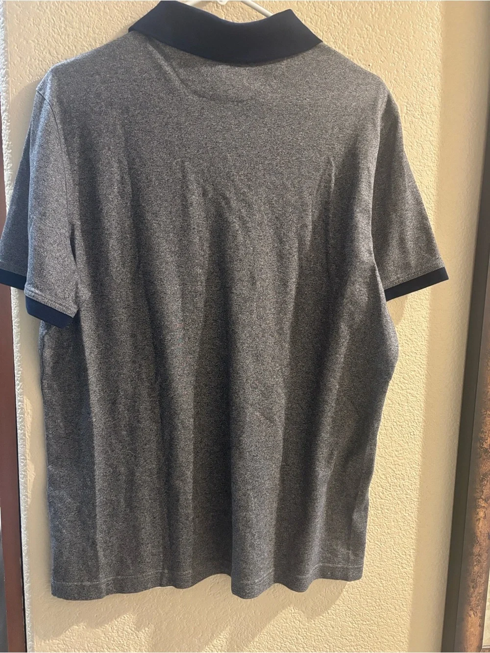 Banana Republic Men’s Heather Grey Polo with Navy Trim